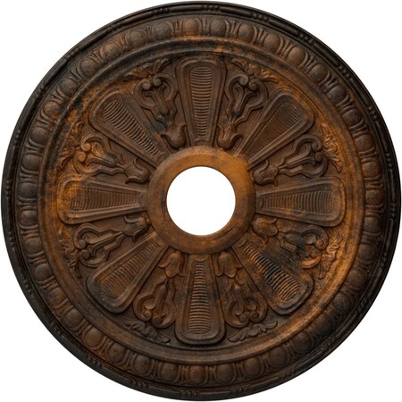 Ekena Millwork Bristol Ceiling Medallion (Fits Canopies up to 3 7/8"), Hnd-Painted Rust, 23 1/2"OD x 3 7/8"ID x 1"P CM23BIRUS